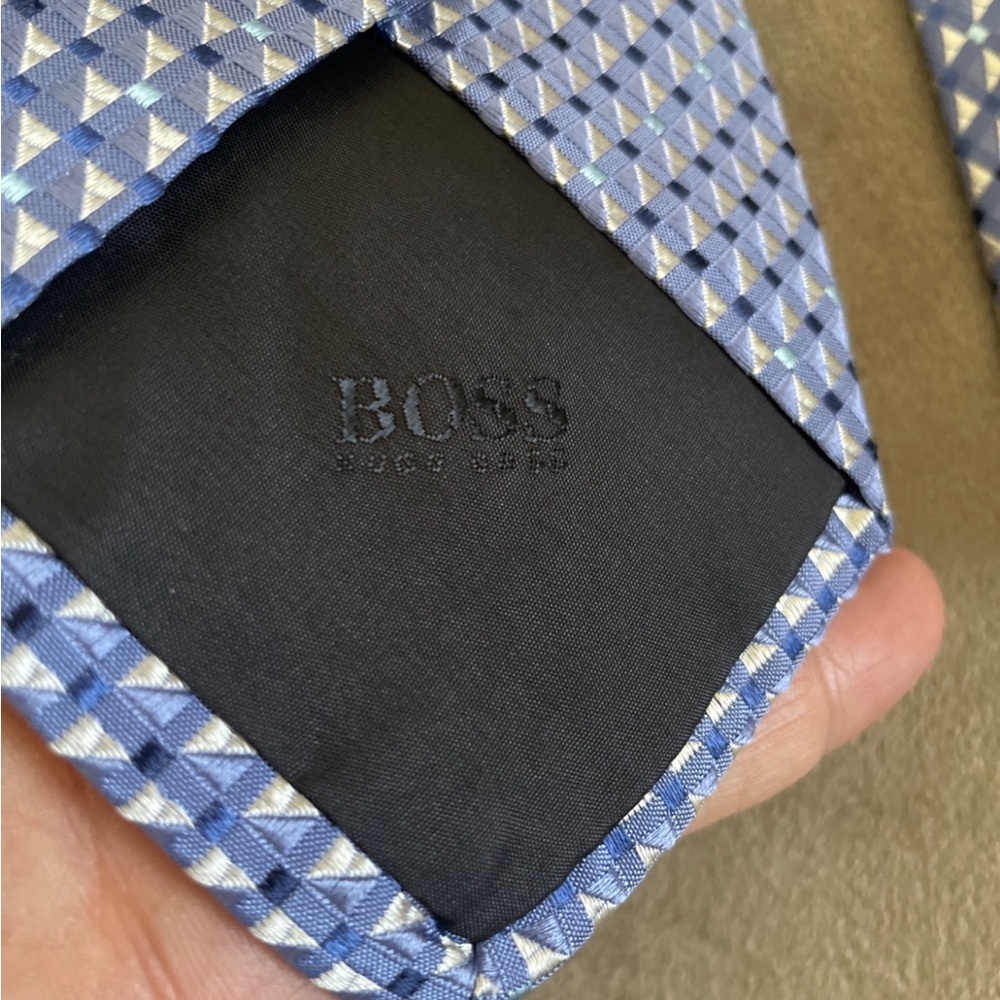 Hugo Boss Blue Patterned Men's tie - Picture 5 of 6